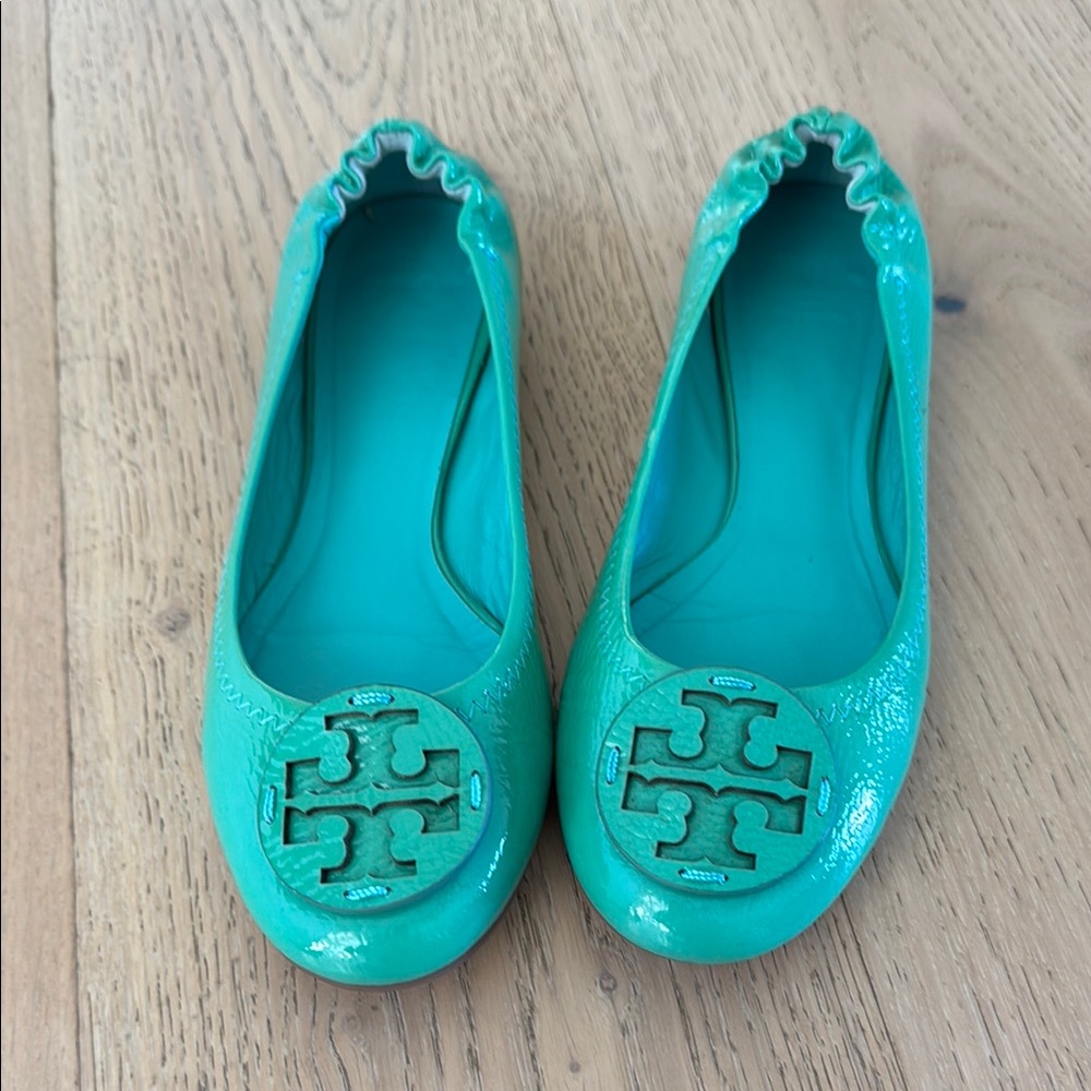 Tory Burch Turquoise Patent Ballet Flats